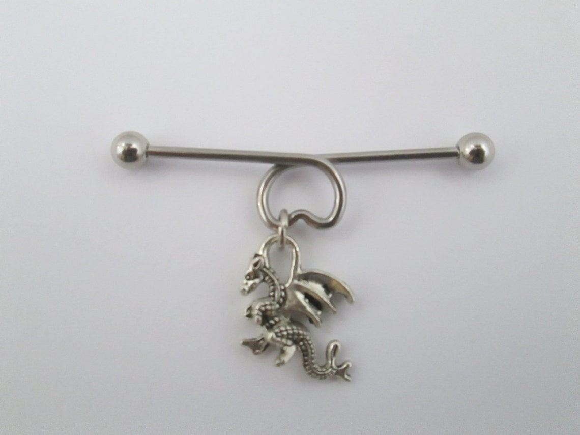 Dragon Industrial Barbell Piercing Etsy UK