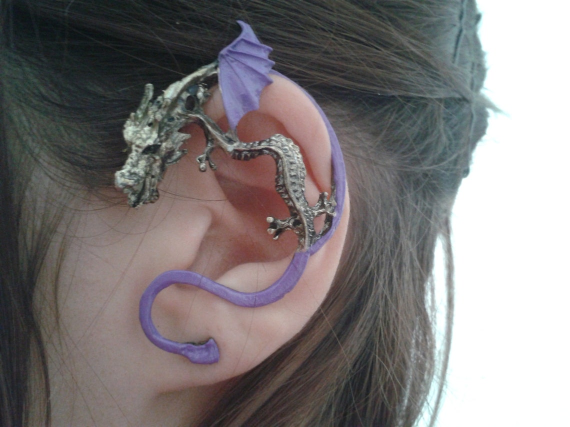 Purple Dragon Angel Ear Cuff Wrap Etsy