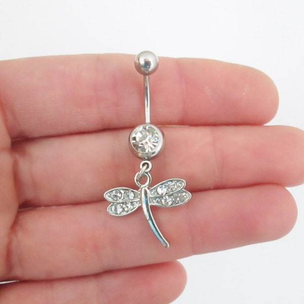 Dragonfly bellybutton ring piercing