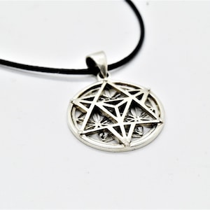 Sterling Silver Tetrahedron Necklace - Sacred Geometry Jewelry - Silver Pendant - Merkaba Necklace