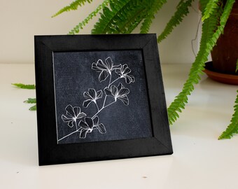Impression fine art 6x6 – Botanique minimaliste sur un beau papier de bambou écologique