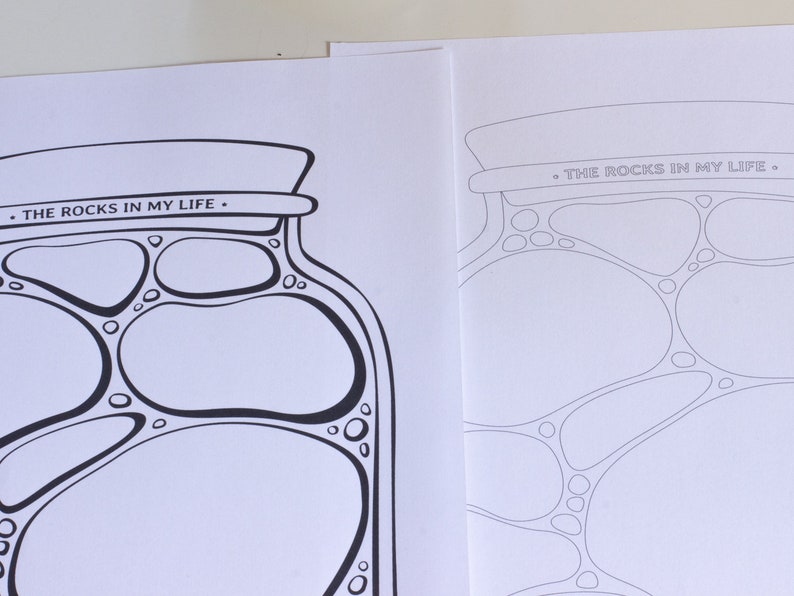 Printable Jar of Life What Are the Rocks in Your Life B&W Design