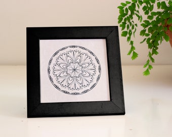 6x6 Fine art print – Sternbergia mandala on lovely, eco-friendly bamboo paper