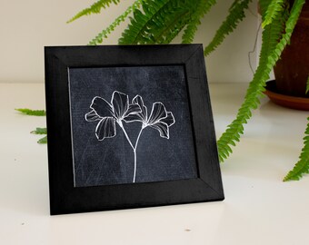 Impression fine art 6x6 – Botanique minimaliste sur un beau papier de bambou écologique