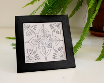 Impression fine art 6x6 – Tuiles Arrows sur un joli papier de bambou écologique