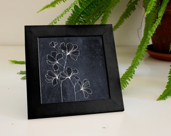 Impression fine art 6x6 – Botanique minimaliste sur un beau papier de bambou écologique