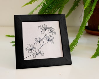 Impression fine art 6x6 – Botanique minimaliste sur un beau papier de bambou écologique