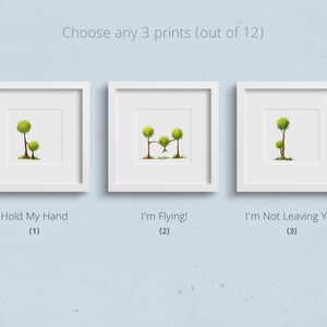 6x6&quot; Art prints set: Scribble Trees - Choose any 3