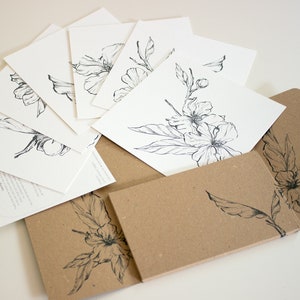 塗り絵カード ボックス セット: アート ペーパーに描かれたアーモンドの花のデザイン。素敵な塗り絵のミニ アート! パーソナライズされたギフト - ボックスにあなたのテキストを印刷できます