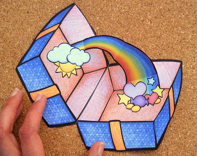 Gift Box Pop up Card. Easy DIY Greeting Card for Instant Etsy