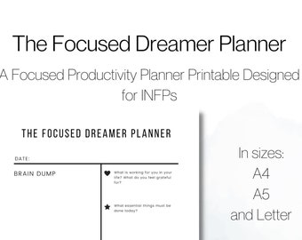 INFP Planning, INFP Organization, Minimalist Productivity Planner, Project Planner, Focus Planner, Daily Planner