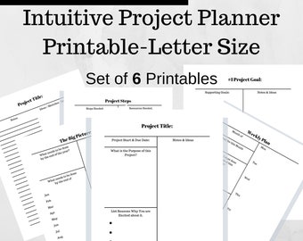 Intuitive Project Planner Printable Letter Size