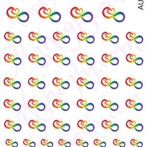 NEW Autism Awareness Infinity Ribbon Nail Art Decal Sticker Set AUT200 Perfect Gift