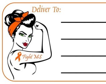 Deliver To Labels (STICKERS) Fight MS, Just Married Perfect Gift