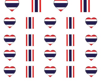 Flag of Thiland Trinidad and Tobago Flag Nail Art Decal Sticker Set THA101 FLG105 Perfect Gift