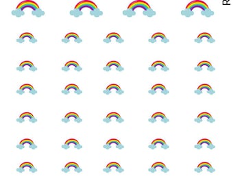Rainbow in the clouds Sticker Nail Art Decal Sticker Set RBW101