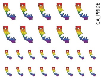 California Pride Love is Love Bear California Republic Nail Art Decal Sticker Set CA-PRIDE Perfect Gift
