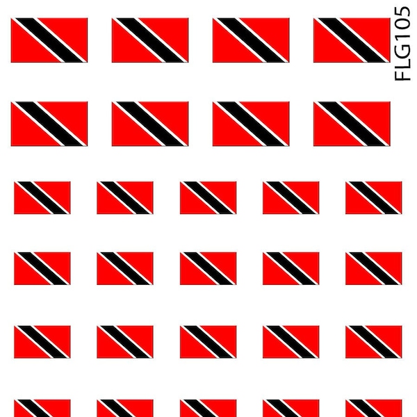 Ensemble d'autocollants pour ongles drapeau de la Trinité-et-Tobago FLG105, cadeau parfait