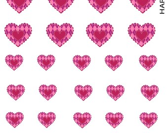 Valentine's Day Print Heart Nail Decals HAR200s Perfect Gift