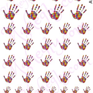 Autism Awareness Hand Print Puzzle Piece and Heart Nail Art Decal Sticker Set AUT103 Perfect Gift