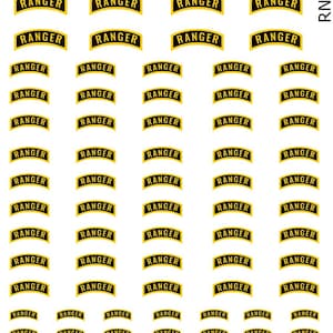 Army Ranger Nail Decals Stickers Peel and Stick RNG101, RNG103, RNG104, RNG107, RNG110
