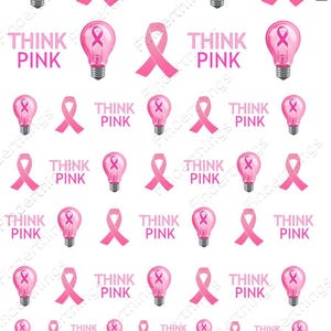 Pink Cancer Awareness Nail Art Decal Stickers RIB907 Perfect Gift