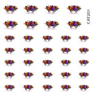 Fall Halloween Cat Flower Witch Hat Nail Art Decal Sticker Set CAT201, CAT202, CAT203, CAT204 Perfect Gift