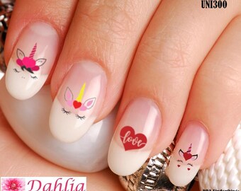 Pegatinas de unicornio para uñas, silueta de otoño, para el Día de San Valentín, regalo perfecto UNI