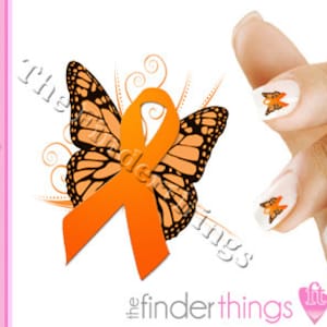 Multiple Sclerosis ADHD mental health Awareness Ribbon Butterfly Nail Art Decal Sticker BFY163 Perfect Gift