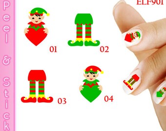 Christmas Elf Nail Decal Sticker Set ELF901 Perfect Gift
