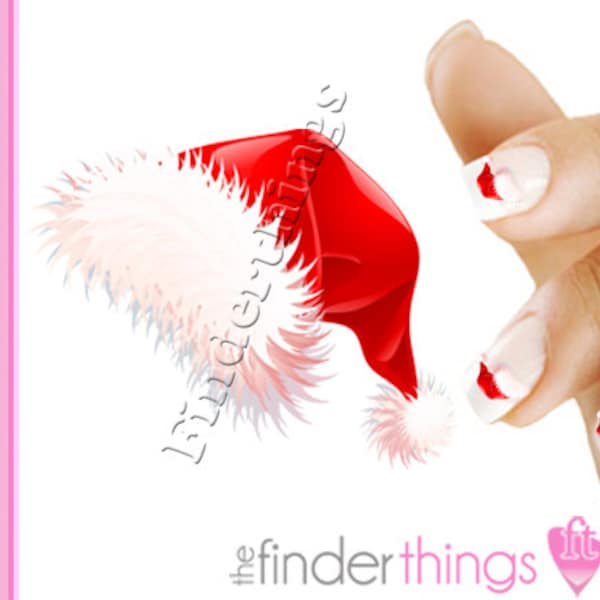 Christmas Santa Hat Nail Art Decal Sticker Set CMS038 Perfect Gift