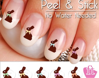 Set de decoración de uñas con forma de conejito de chocolate y caramelo de Pascua EST905, regalo perfecto