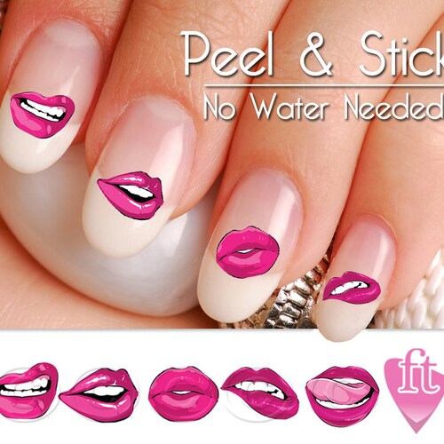 Lips and Kisses Smooches Nail Decal Sticker LIP901 Etsy
