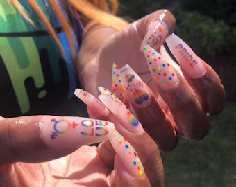 Gay Pride/Trans Pride LGBTQ Ribbon Love Mix Nail Art Decal Sticker Set LGB901, LGB902, TGP901 Perfect Gift