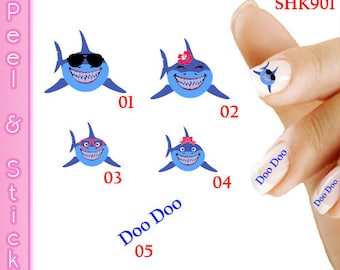 Baby Shark Sharks Nail Decal Stickers SHK901 Perfect Gift