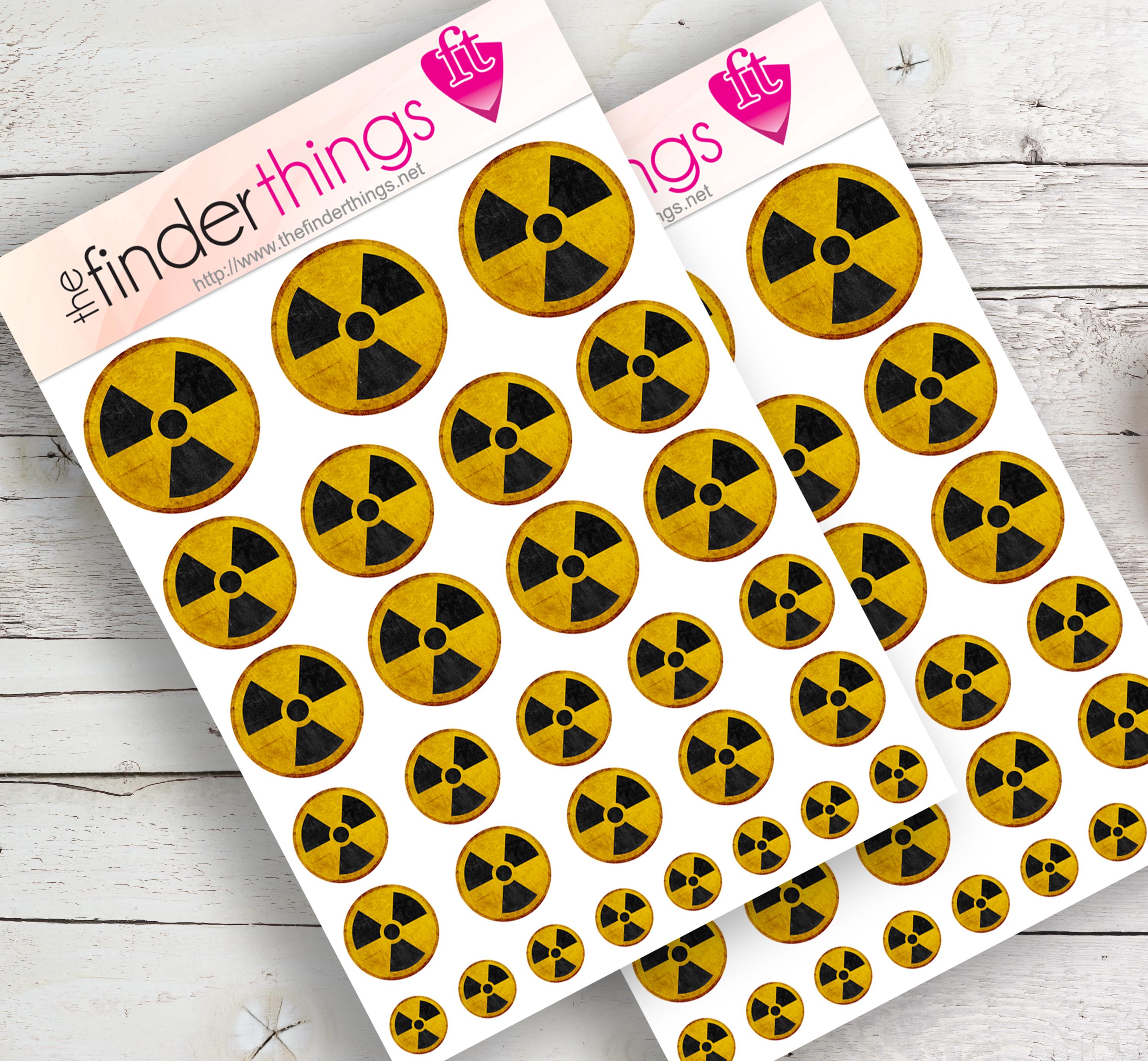 Nuclear Wall Sticker Hazard Nuclear Atomic Chemical Train Precut Sticker Sheets (2x) Perfect ...