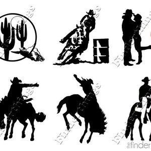 Cowboy Western Equestrian Horse Rodeo Variety Nail Art Decal Sticker Set COW108, COW109, COW110, COW111, COW112, COW114, COW115, COW901