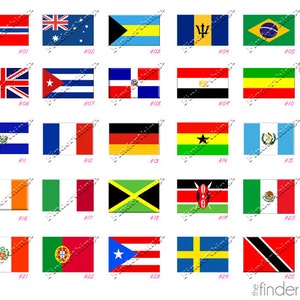 Country  Flags Nail Decal Sets FLG901 Perfect Gift