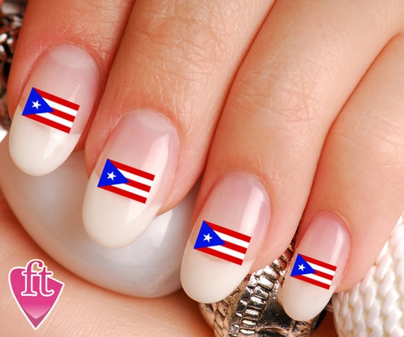 Puerto Rico Flag Pride Mix Nail Art Decal Sticker Set Flg102 Etsy