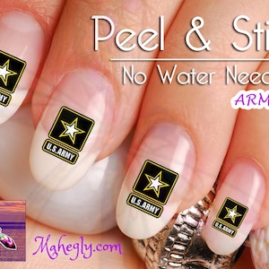 Set di adesivi per nail art con motivi dell'esercito americano, dell'aeronautica militare, dei marines e della marina, ARM102, ARF101, MAR102, regalo perfetto.