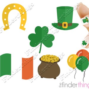 St. Patrick&#39;s Day Shamrock Clover Variety Nail Art Decal Sticker Set STP901 Perfect Gift