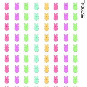Easter Bunny Peeps Candy Nail Art Decal Sticker Set EST904 Perfect Gift image 4