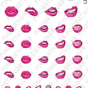 Lips and Kisses Smooches Nail Decal Sticker LIP901 Perfect Gift