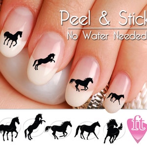 Adesivos para Nail Art com Cavalo - Conjunto de Adesivos para Nail Art com Cavalo Ocidental HOR904 Presente Perfeito