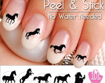 Horse Nail Art Decals - Western Horse Nail Art Decal Sticker Set HOR904
