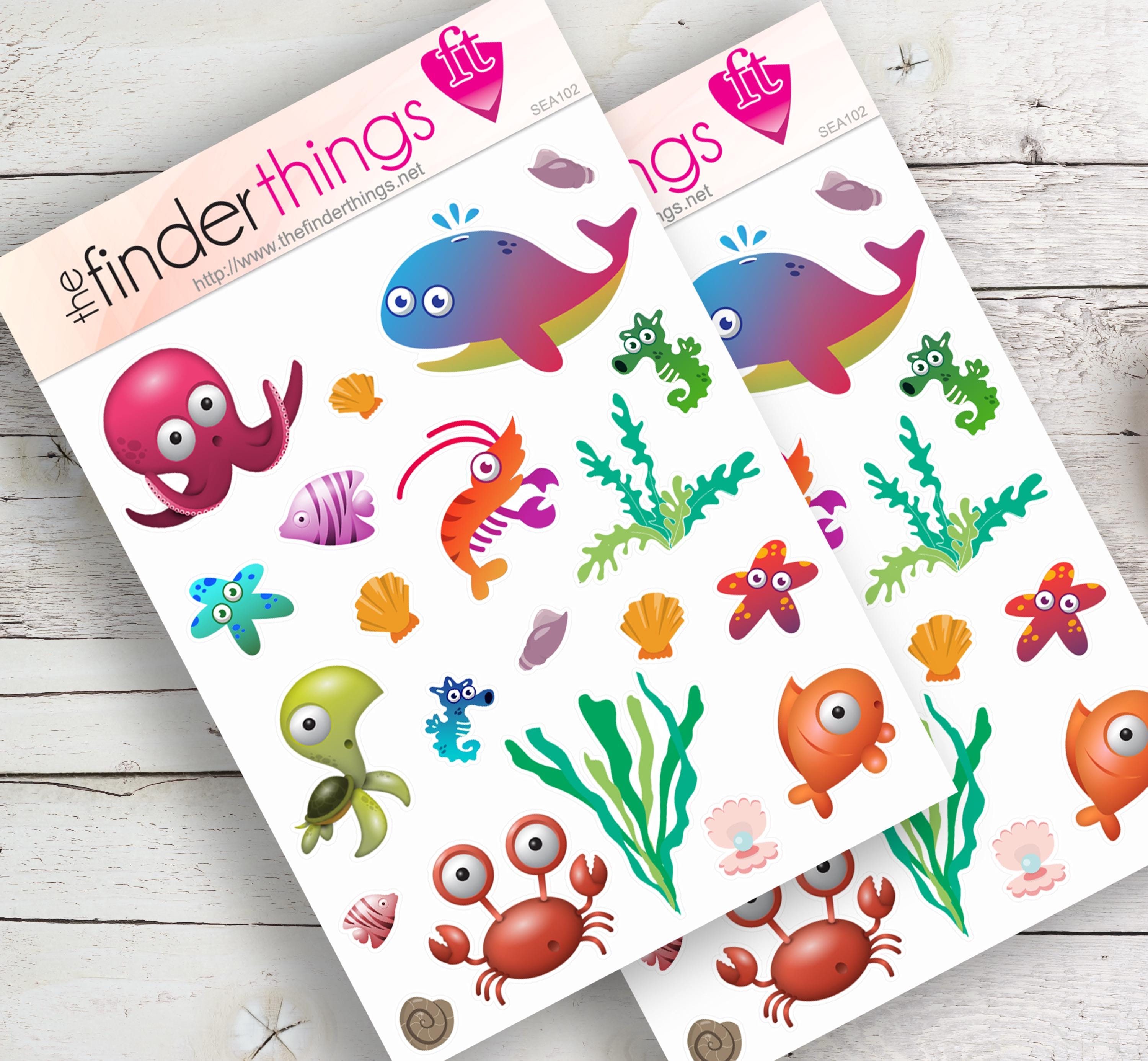 Animal Alphabet Babyshower Monsters Cute Stickers Precut Sticker Sheets ...