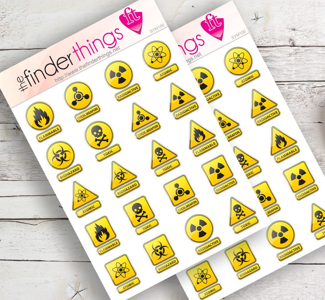 Hazard Nuclear Atomic Chemical Train Precut Sticker Sheets (2x) Perfect ...