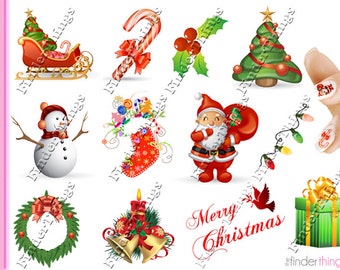 Christmas Santa Tree Variety Nail Art Decal Sticker Set CMS119, CMS901 Perfect Gift