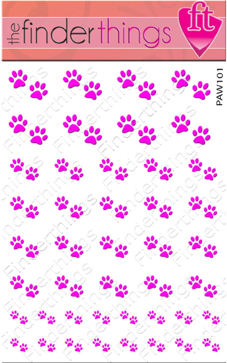 Nail Art Decals Stickers Designer Paw Prints Animals Cats Dogs Etsy
