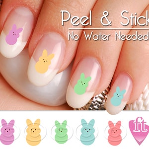 Easter Bunny Peeps Candy Nail Art Decal Sticker Set EST904 Perfect Gift image 1